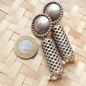 Silver replica earrings