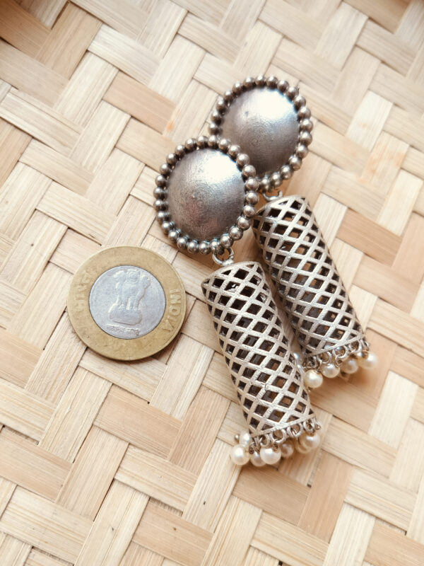 Silver replica earrings