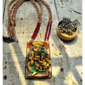 Clay pendant necklace